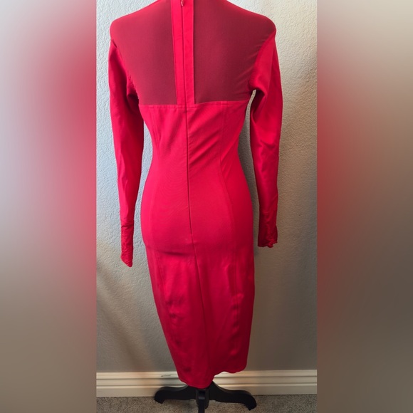 Donna Karan Red Fitted Dress US SIZE 6 - Picture 7 of 12